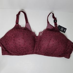 NWT Torrid Women's Wire Free Lightly Lined Everyday Burgundy Bra
